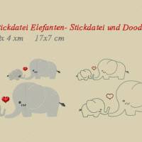 Stickdatei Elefanten 100x40 170x70 mm