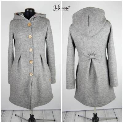 Damen Walk Mantel / Jacke "Jumi" Hellgrau Meliert