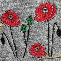 * Edle Mohnblumen mit Ähren * Doodle Stickdatei - farbig und Redwork, je 4 Größen, 15 Dateien