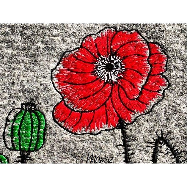 * Edle Mohnblumen mit Ähren * Doodle Stickdatei - farbig und Redwork, je 4 Größen, 15 Dateien Bild 10