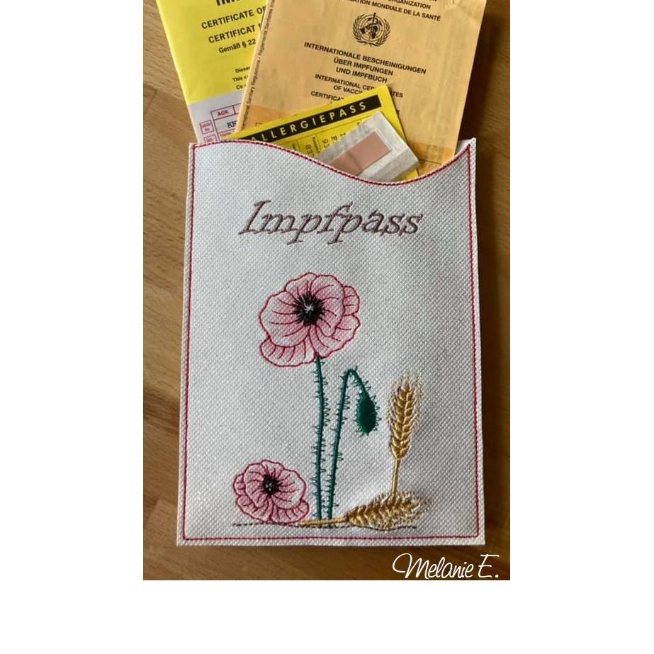 * Edle Mohnblumen mit Ähren * Doodle Stickdatei - farbig und Redwork, je 4 Größen, 15 Dateien Bild 7