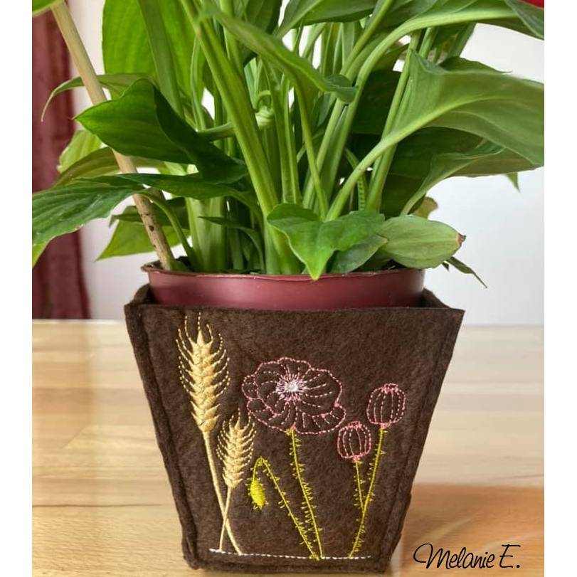 * Edle Mohnblumen mit Ähren * Doodle Stickdatei - farbig und Redwork, je 4 Größen, 15 Dateien Bild 8