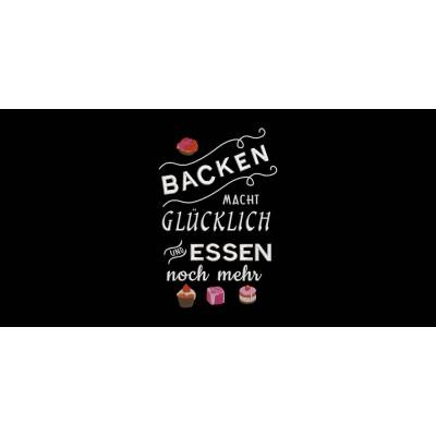 Stickdatei Backen macht glücklich 2 Größen 13x18,16x26 Rahmen Bäcker Bäckerin Backstube Küche Rezept Kuchen backen Gebäc