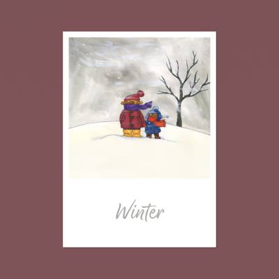 Postkarte · Winter · Weihnachten · Jahreszeit · Grußkarte · A6 · Aquarell