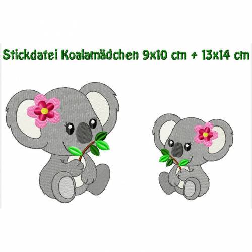 Stickdatei Koalamädchen  90x100 130x140 mm