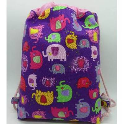 Rucksack Elefant, wasserfestes Innenfutter, KiGa-Tasche, Wechselkleider-Beutel, Handarbeit, Unikat