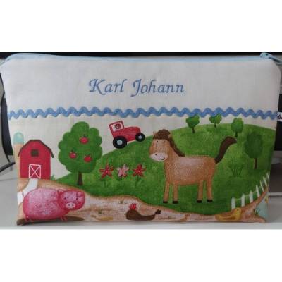 Wickeltasche 'Bauernhof' individualisierbar, Geschenk Geburt, Taufe