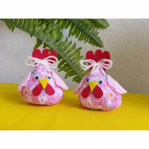 Lustige Hühner im Set in Pink