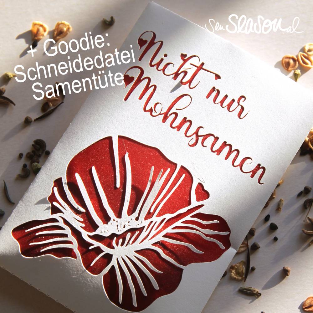 Plotterdatei Mohnblumen, Mohnblüte mit Stempel, Blumen-Bouquet mit Mohn, Folienplott und Digistamp von senSEASONal Bild 6