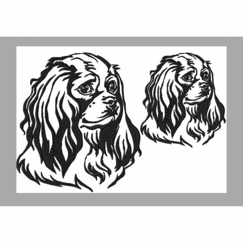 Stickdatei Hund Spaniel uni in 2 größen