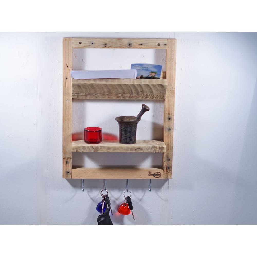 Flurregal, Wandregal aus Paletteholz, Holzregal, Palettenholz Regal, Wohndeko, deko, Palettenmöbel, einzigartig, Holz Bild 1