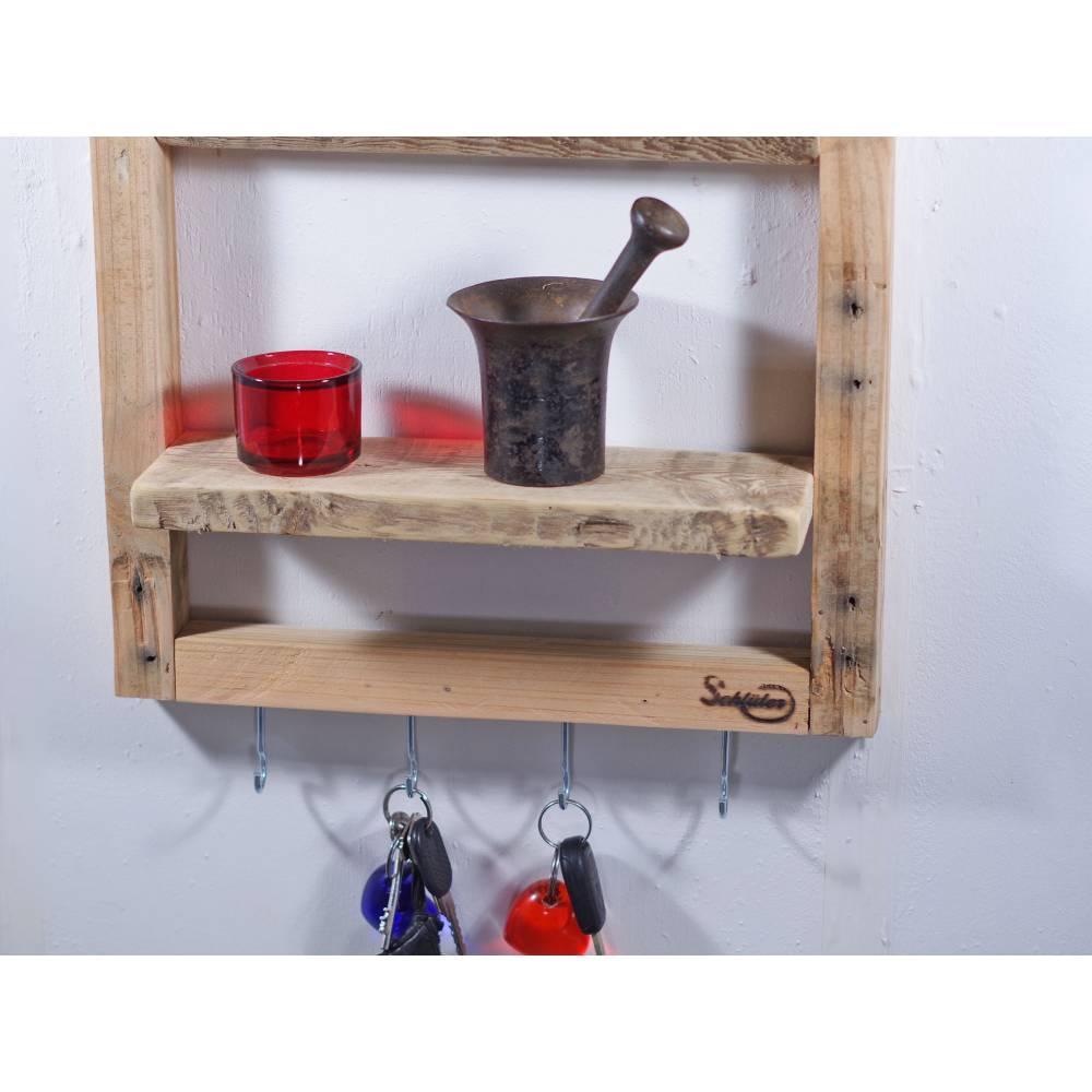 Flurregal, Wandregal aus Paletteholz, Holzregal, Palettenholz Regal, Wohndeko, deko, Palettenmöbel, einzigartig, Holz Bild 2