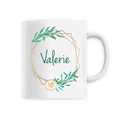 Tasse Greenery Wreath personalisierbar