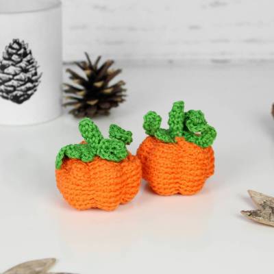 2er Set gehäkelte Kürbisse ~ Stoffdeko | Herbst | Geschenkidee