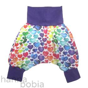 Babyhose, Pumphose, Größe 56, bunte Herzen auf weiß