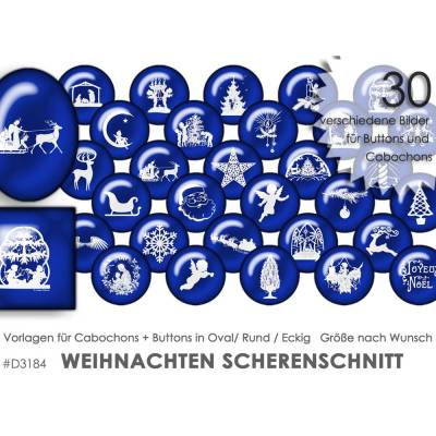 WEIHNACHTEN RETRO 30 Cabochonvorlagen Cabochon Vorlagen digital Download Buttonvorlagen Bilder Schmuck Kreise