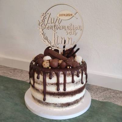 Holz Cake Topper Konfirmation V11