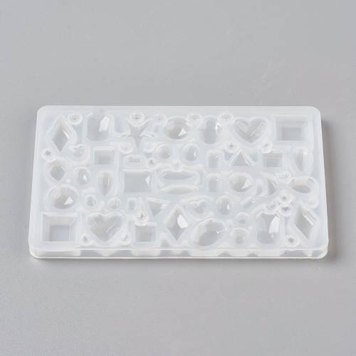 Silikonform Gießform Cabochons für UV-Harz, Epoxidharz transparent, 106 x 66 x 6 mm