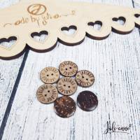 Eigenproduktion Kokosknopf "LAUSBUB" 20mm - Knopf Kokos Holz
