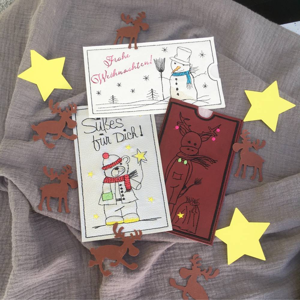 Stickdatei Weihnachten Schokohüllen SET Figuren Bild 8