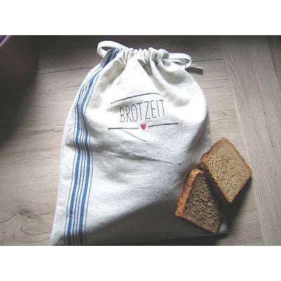 Brotbeutel Leinen Streifen
