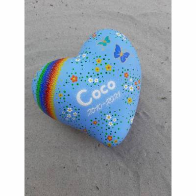 Herzurne REGENBOGEN  Tierurne Dot Painting 1,5 ltr. - 20 kg Lebendgewicht für Innen. Andere Grössen auf Anfrage