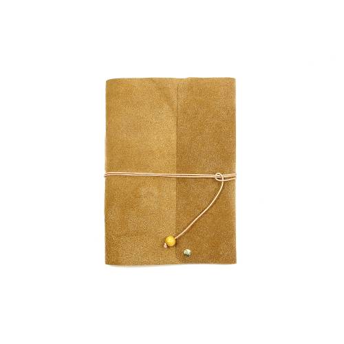 Lederbuch aus Rindsleder A5 - Travel Memory Caramel by Vickys World - Kompaktes rollbares Reisetagebuch