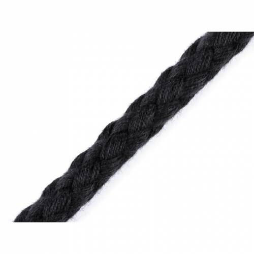 Kordel, Flechtkordel 9 mm uni schwarz Öko-Tex Standard 100 (1m/1,50  €)