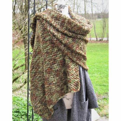 Stola - Schultertuch - Lace Schal - Lace Stola - Schal - handgestrickt - grün - braun