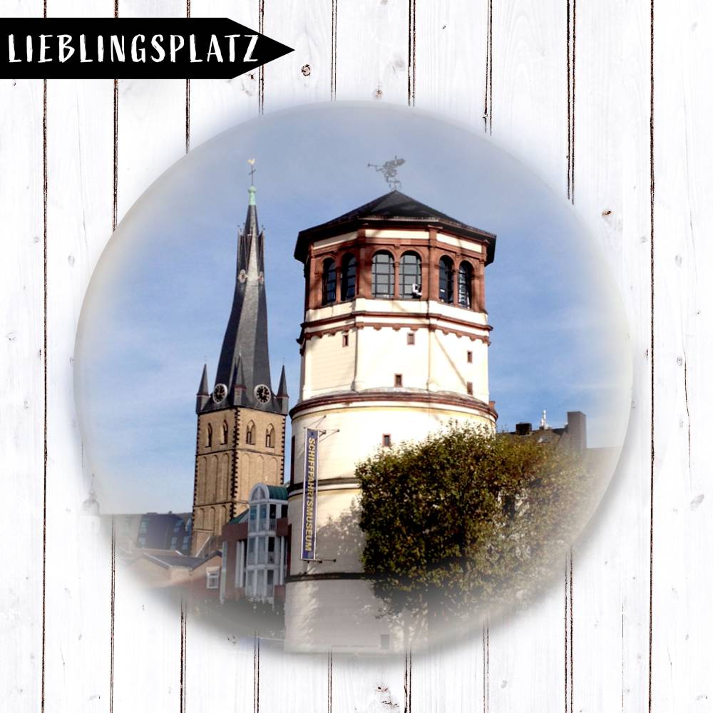 Düsseldorfer Schlossturm & Sankt Lambertus Button Bild 1