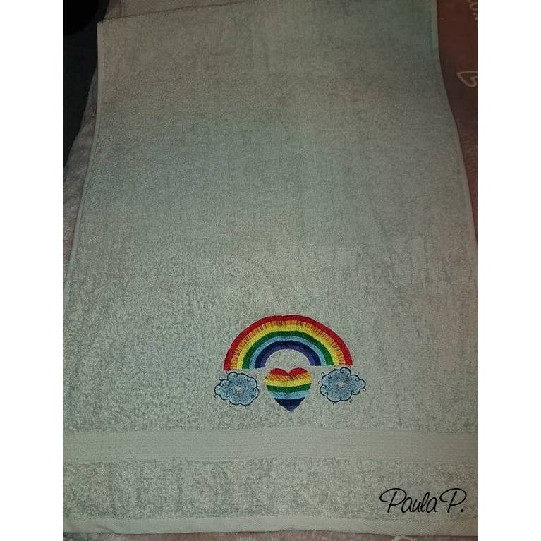 * RegenbogenWolkenHerz* Stickdatei, Regenbogen, Wolken, Herz Bild 5