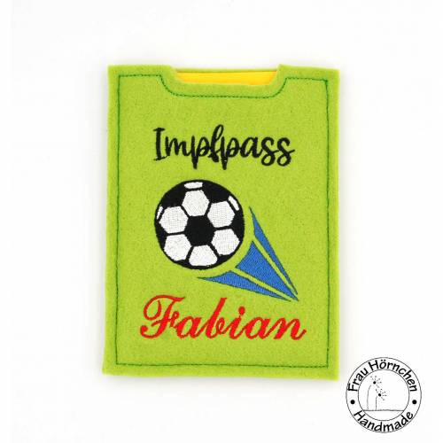 Impfpasshülle * Fussball * Wunschname * Filz Farbe frei wählbar * 