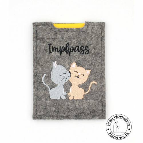 Impfpasshülle * Katzen * Wunschname * Filz Farbe frei wählbar *