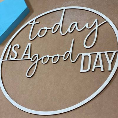 Ring "today is a good day" aus Holz