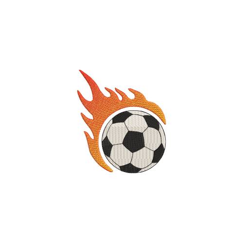 Stickdatei Fußball Flammen 10x10 und 13 x 18 Rahmen Maschinenstickerei Ballsport