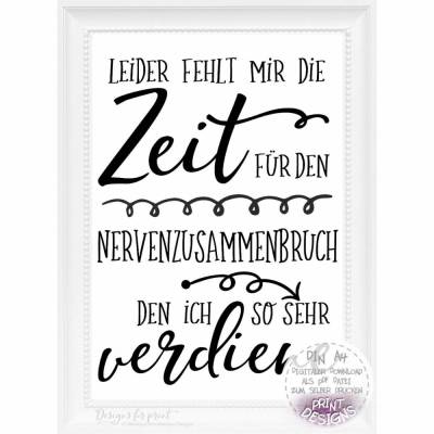 FREEBIE - GESCHENK  | Poster für starke Nerven A4 zum selbst drucken | PDF Datei