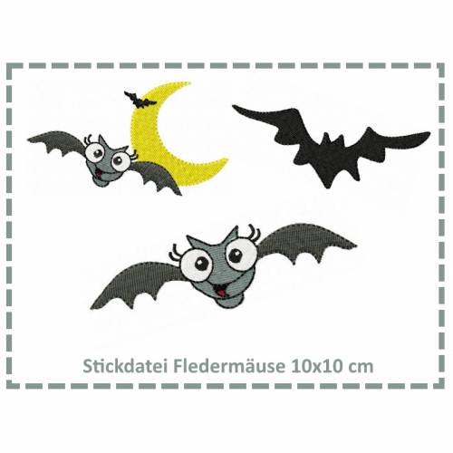Stickdateien Fledermäuse123 10x10
