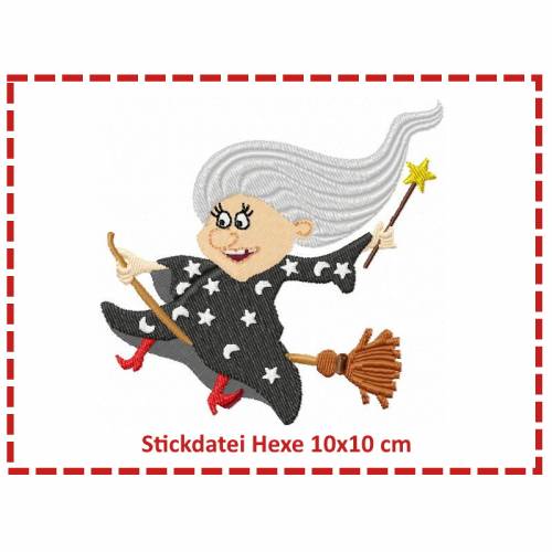 Stickdatei Hexe2 10x10
