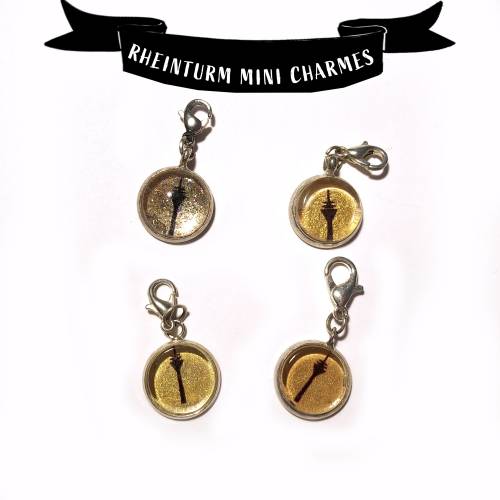 Unikat Heimatmotiv Rheinturm Goldtöne Mini Charmes 