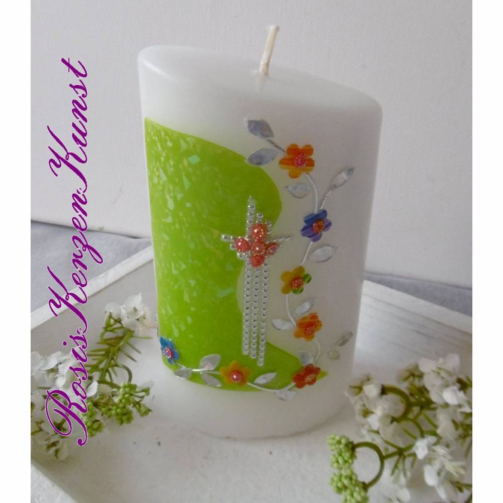 Tischkerze * Gastgeschenk-Kerze * Patenkerze * Kommunion * Konfirmation * Taufe * Geburt *
