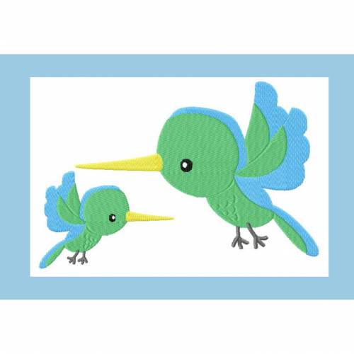 Stickdatei, Kolibri in 2 größen
