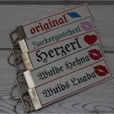 Schlüsselanhänger, bayerisch, Taschenanhänger, Taschenbaumler, Schlüsselband