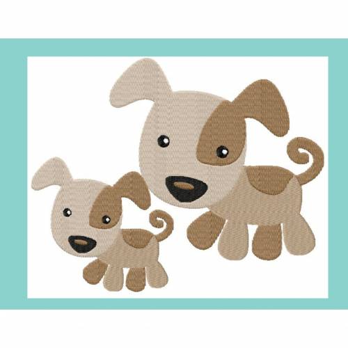 Stickdatei, Hund in 2 größen