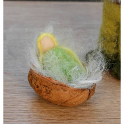 Neugeborenes Baby in der Nussschalenwiege