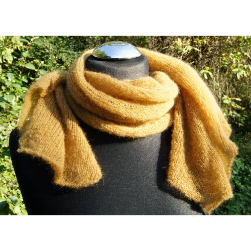 Strickschal Kid Mohair ocker