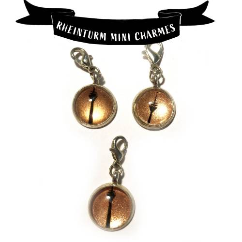 Unikat Heimatmotiv Rheinturm Kupfertöne Mini Charmes 