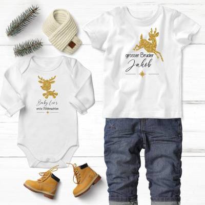 Geschwistershirt Weihnachten, Baby's erste Weihnachten, großer Bruder, große Schwester, Fotoshootings