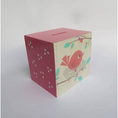 Spardose  kleiner Vogel zur Geburt, Taufe, Geburtstag