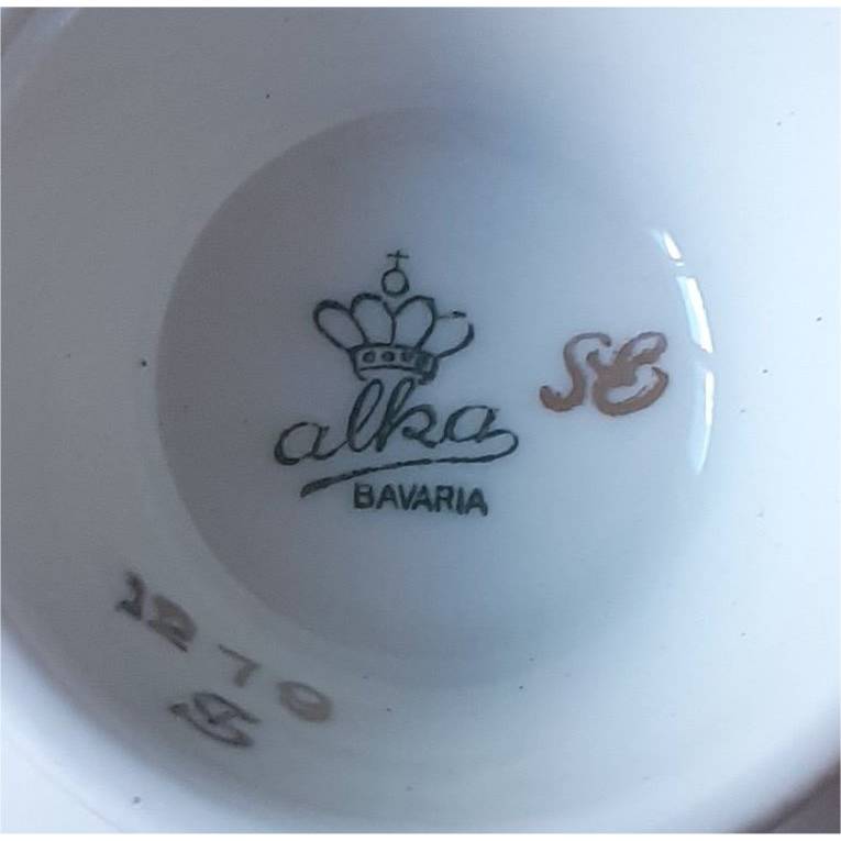 Vintage Gedeck für Tee / Kaffee, Sammelgedeck, Alka Bavaria, Gold 50 er / 60 er signiert