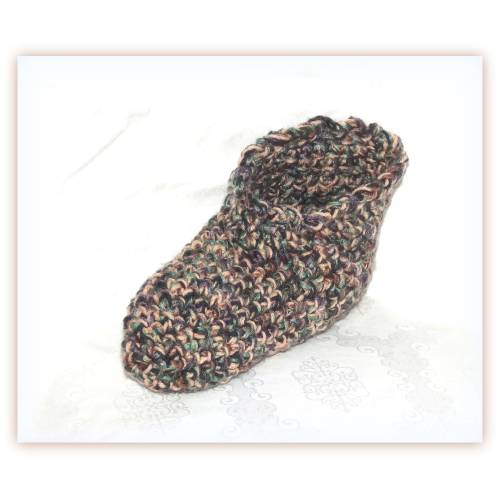 Puschen gehäkelt Gr. 43, Hausschuhe, Hüttenschuhe warm